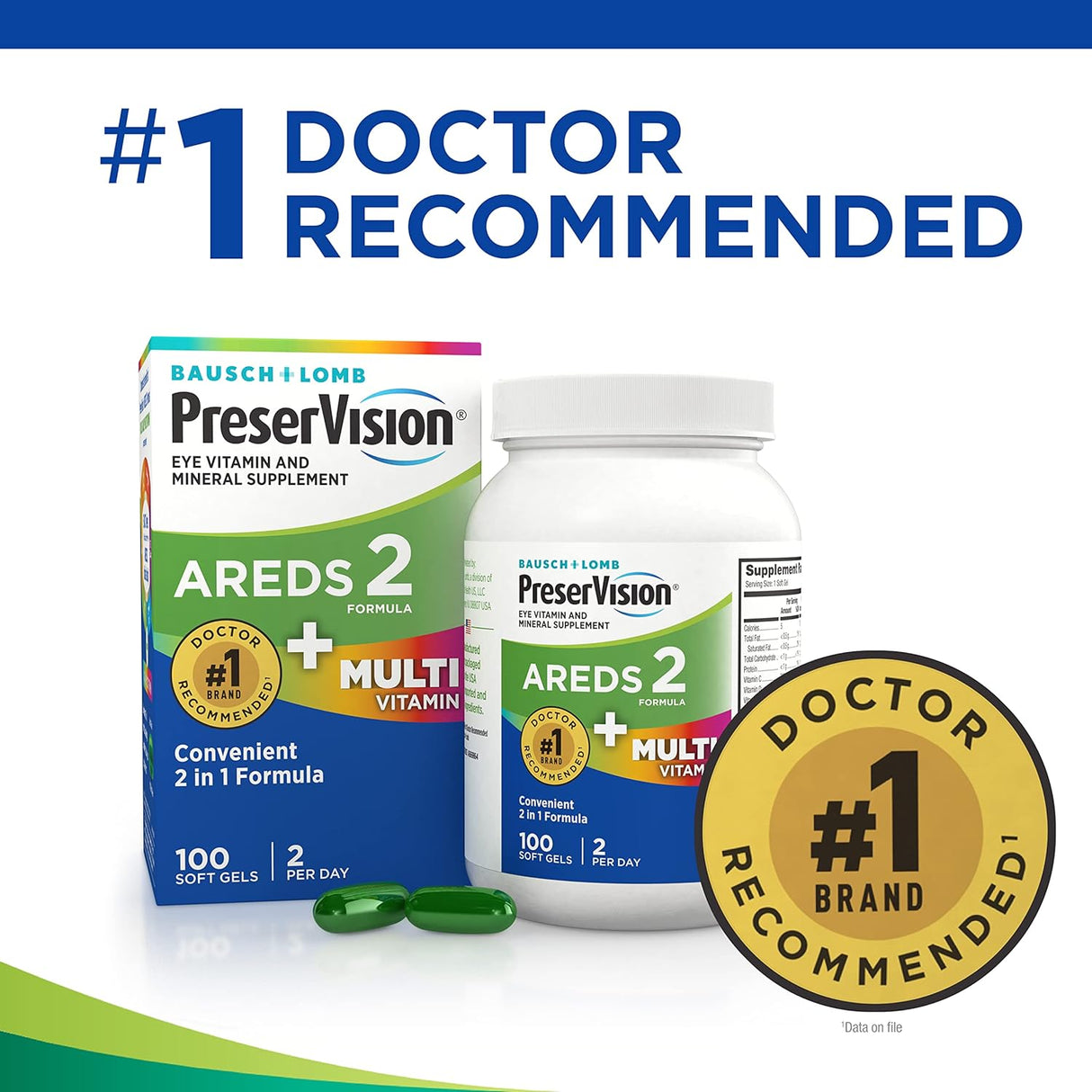 PreserVision AREDS 2 + multivitamínico 2 en 1 Eye contiene