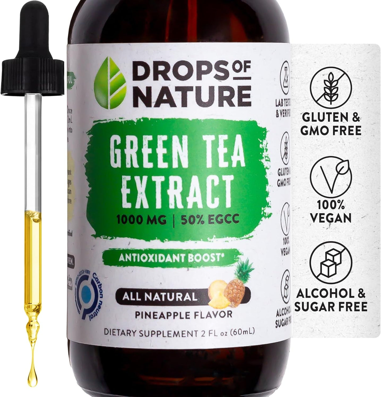 Suplemento Extracto de té verde – 1000 mg 50% EGCG 2 oz.
