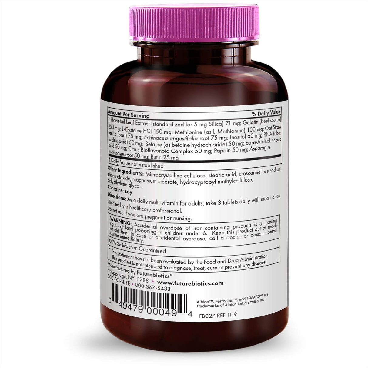 Multivitamínico para cabello, piel y uñas Futurebiotics, 135 tab.