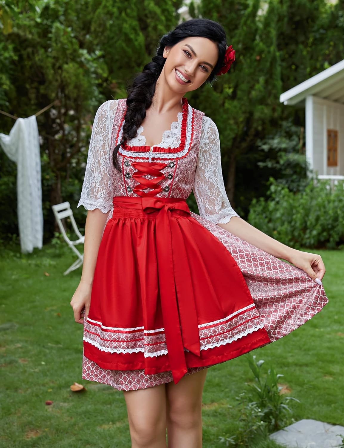 Disfraces de Vestido para mujert rojo talla L