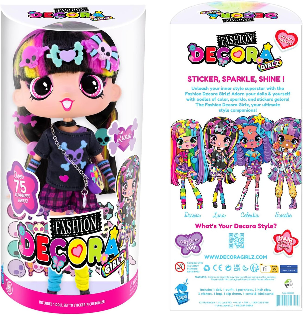 Muñecas Luna Decora 11'' con Stickers y Diversión Creativa