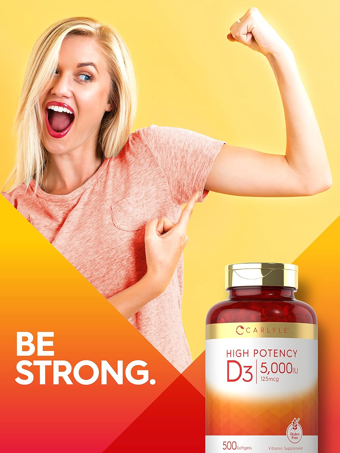 Suplemento de Vitamina D3 5000 IU Carlyle | 500 Softgels