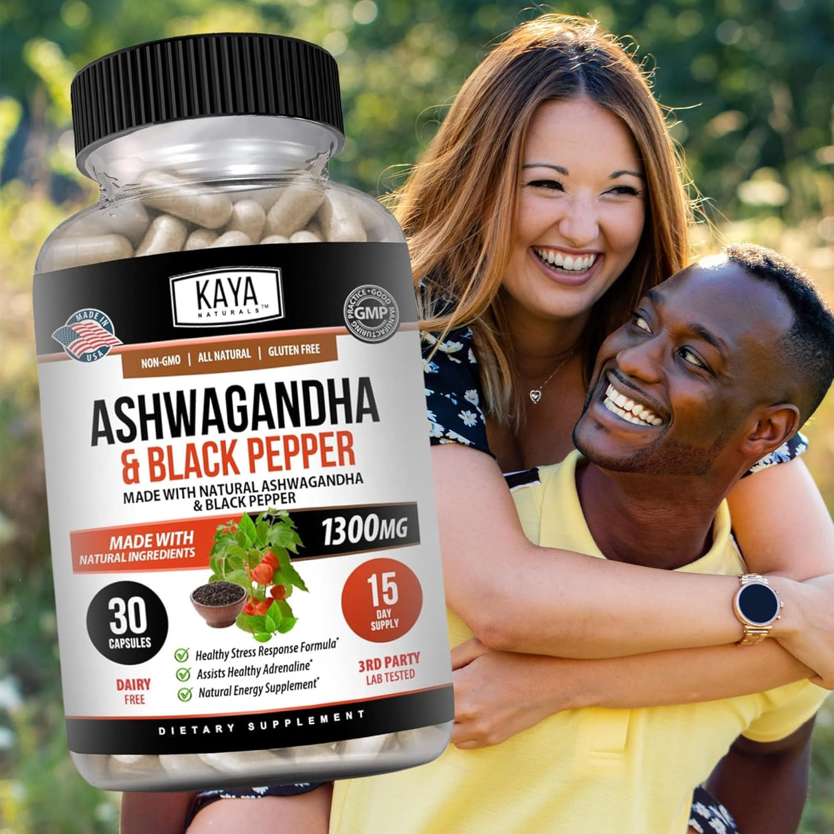 Suplemento Adaptógeno Kaya Naturals Ashwagandha 1300mg