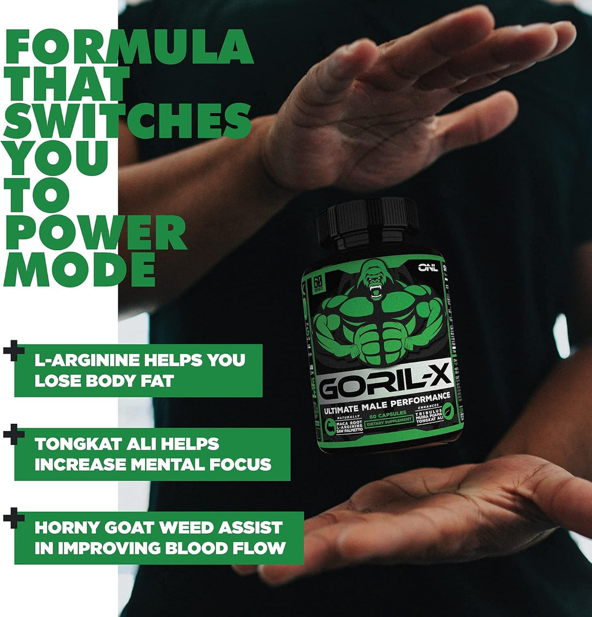 Suplemento GORIL-X - Ultimate 6-EN-1 Mejora masculina 60 und