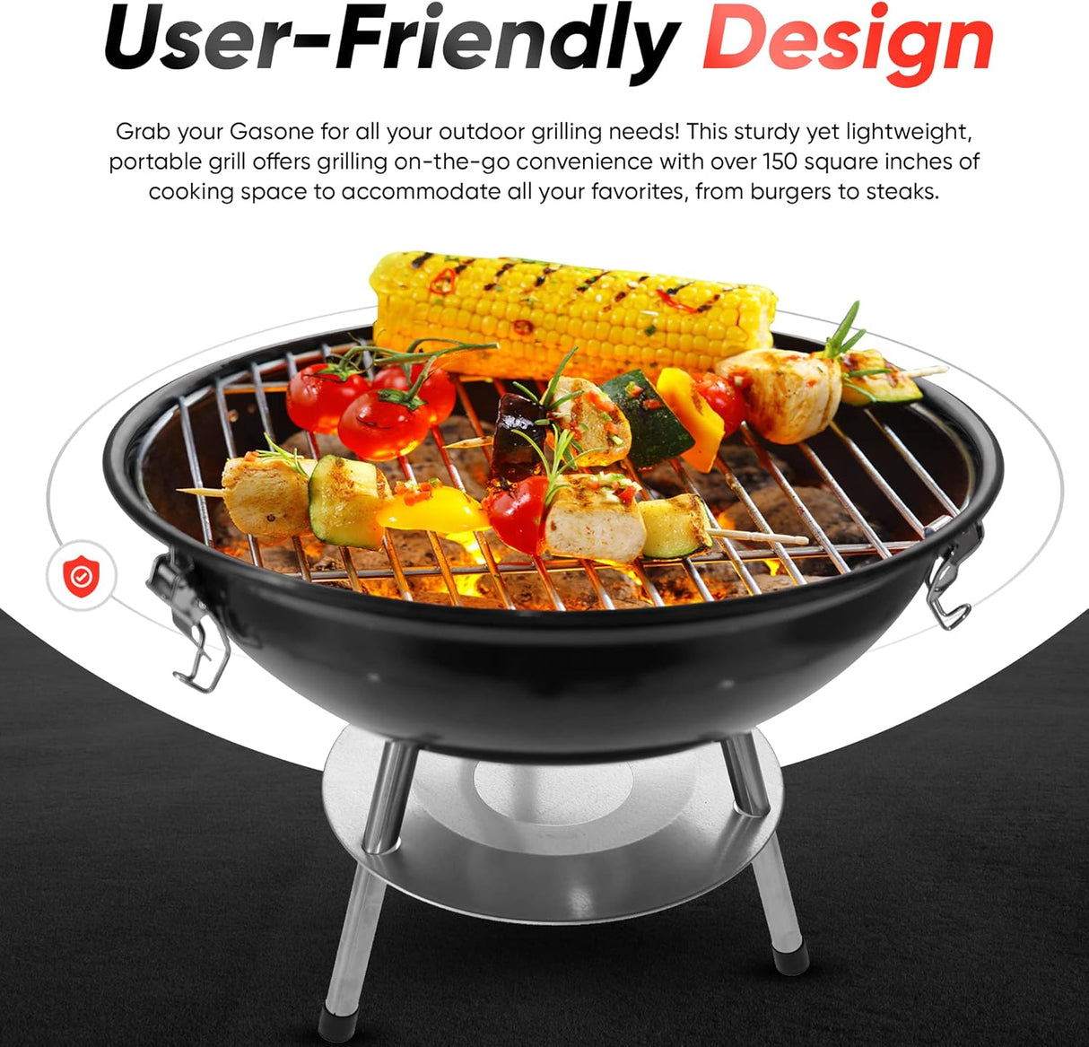 Parrilla Portátil Gas One 14 con tapa y sistema de ventilación