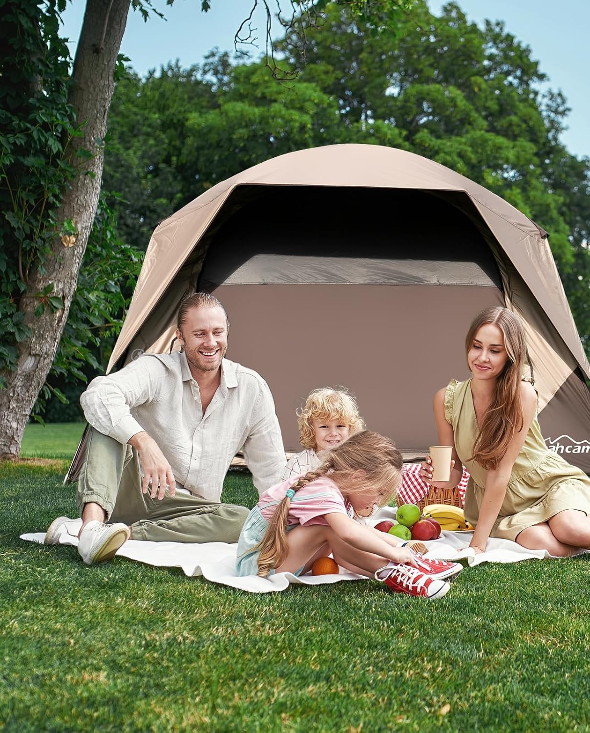 Tienda de Camping Tienda Familiar 4 Personas Impermeable Doble