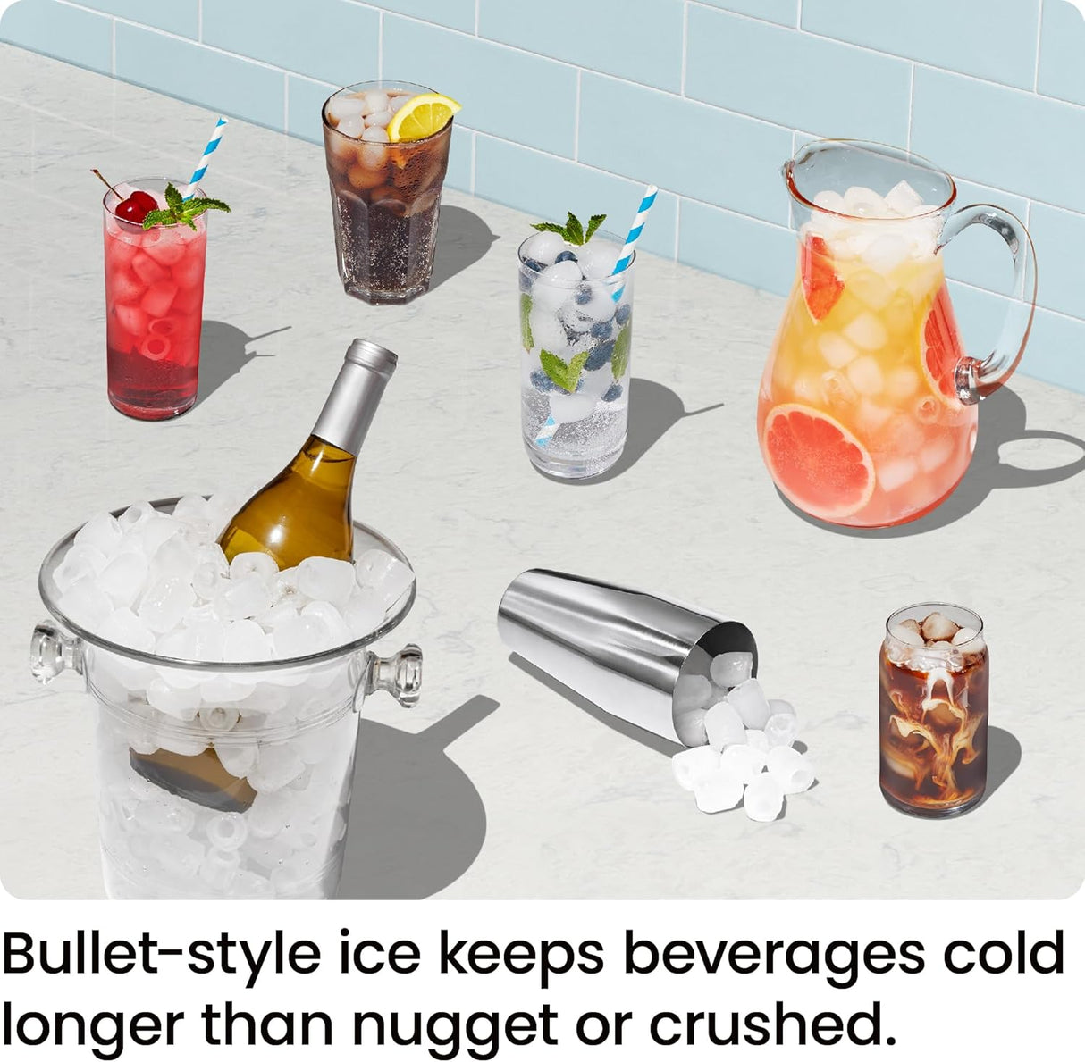 Máquina de Hielo Dual, Auto-Limpieza, 9 Cubos en 7 Minutos