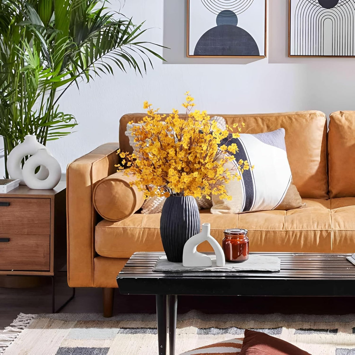 12 Pcs Flores Artificiales, Gypsophila, Decoración Mesa