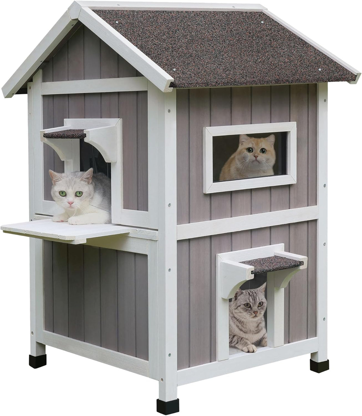 Casa para Gatos Fera, HiCaptain, Exterior, 2 Pisos, Grande