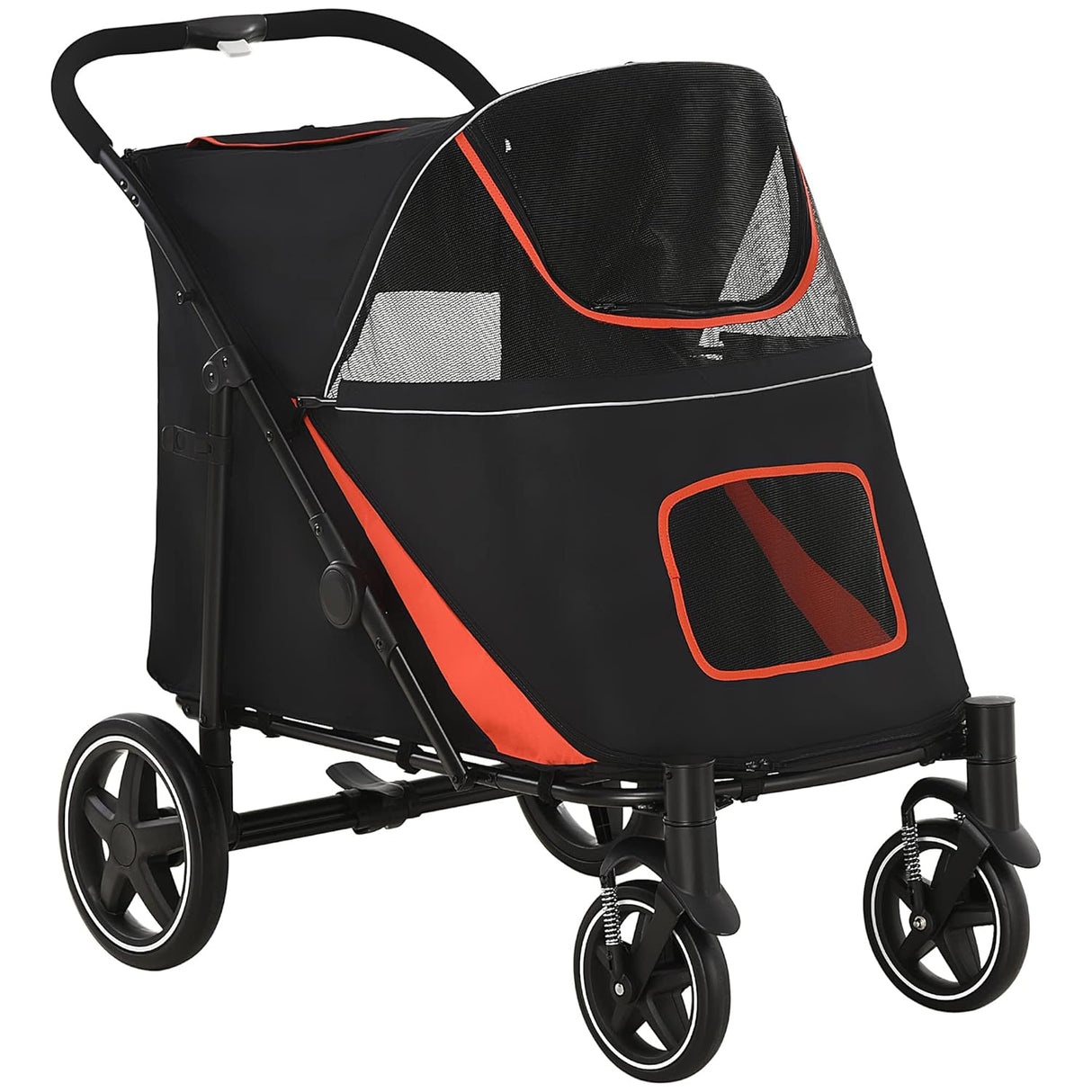 Carrito para perros PawHut, hasta 30 kg, plegable, con ruedas