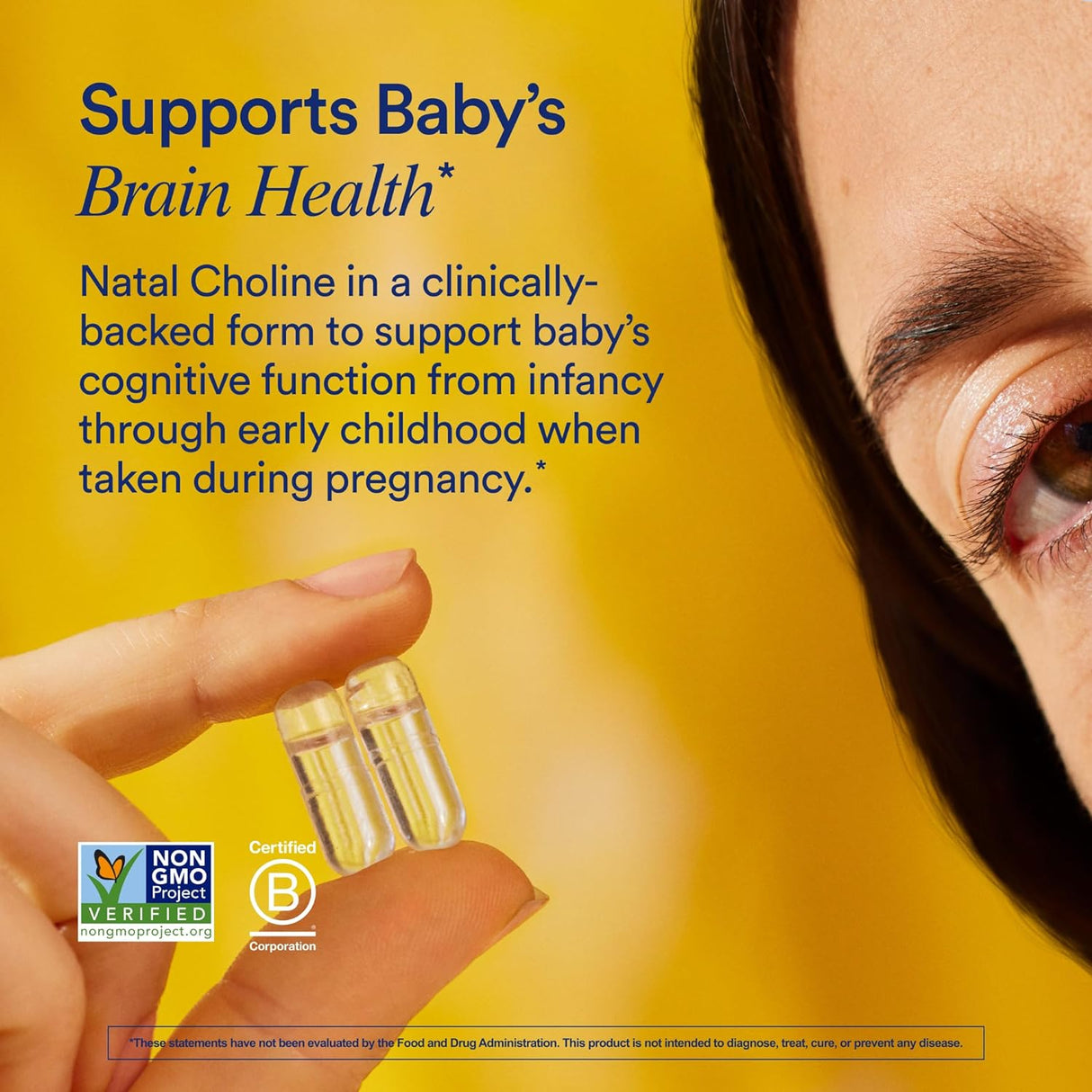 Suplemento de colina prenatal 550 mg, función cognitiva