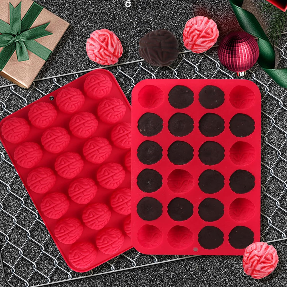 Moldes de Silicona Cerebro para Dulces, 2 Piezas, Halloween