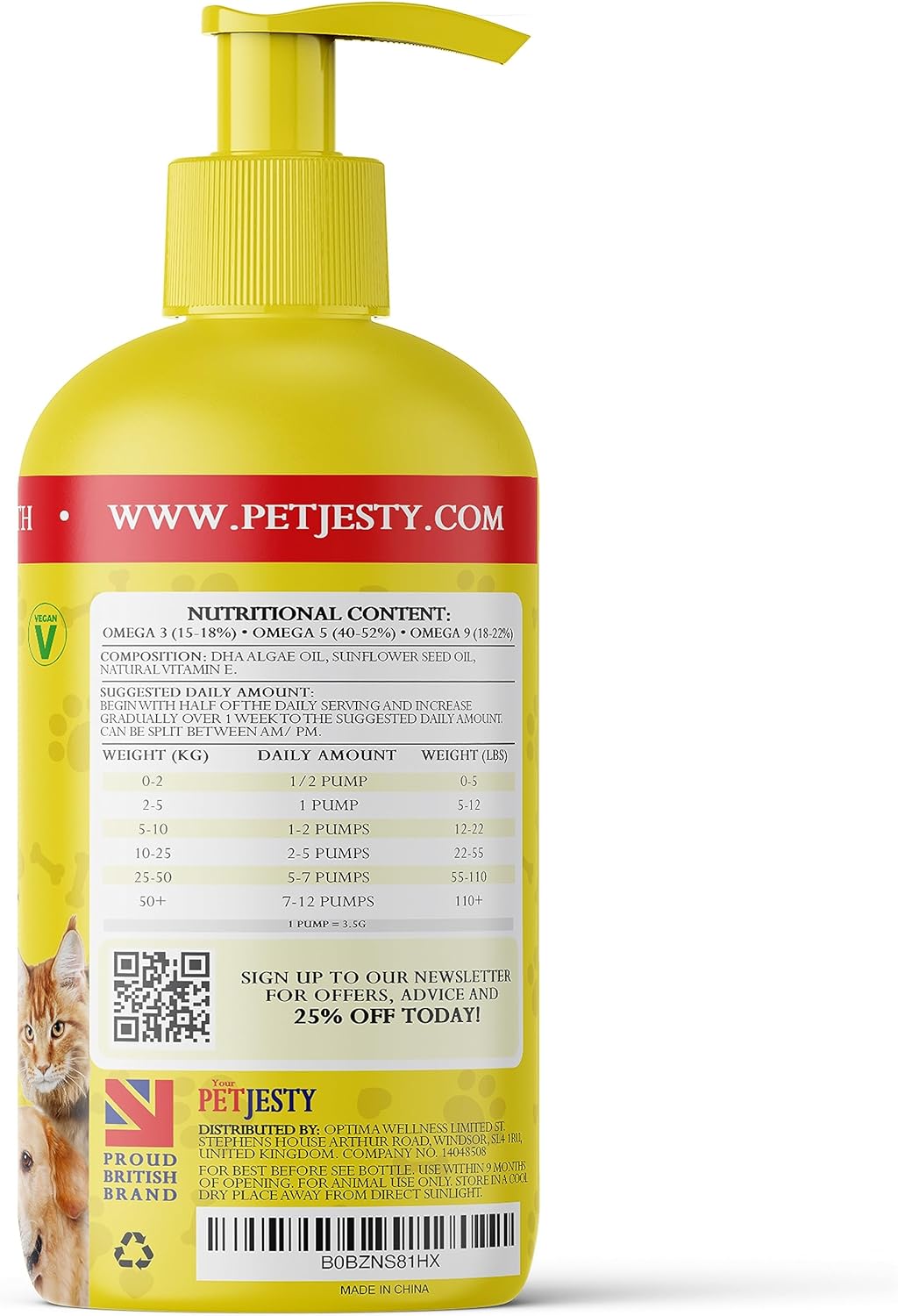 Aceite puro vegano Omega 3 para perros y gatos - Omega 3
