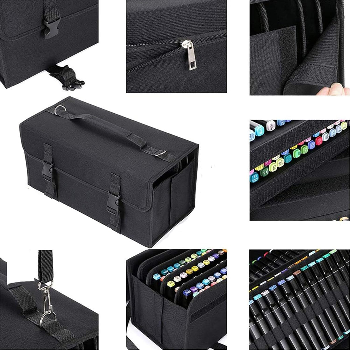 Estuche para Marcadores con 171 Ranuras y Soporte para Bolsa
