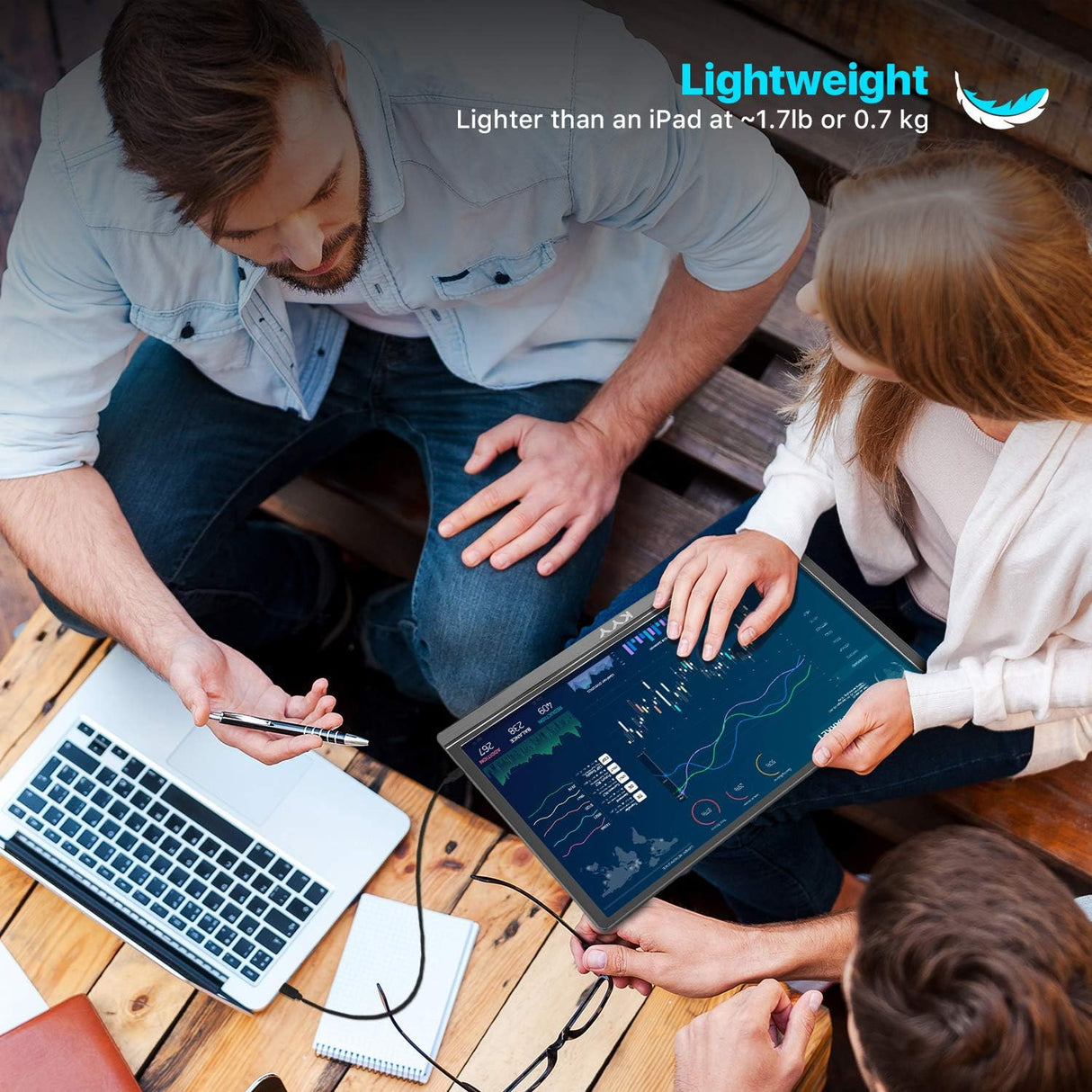 Monitor portátil KYY 15.6 1080P FHD USB-C HDMI HDR IPS