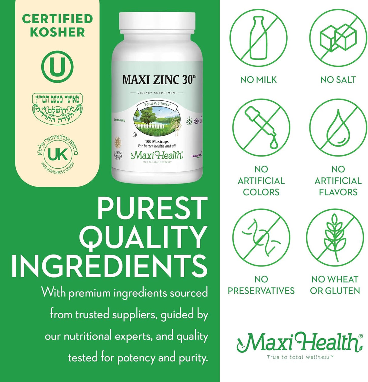 Suplementos Zinc 30 Vitamina de zinc con enzymax 100 und