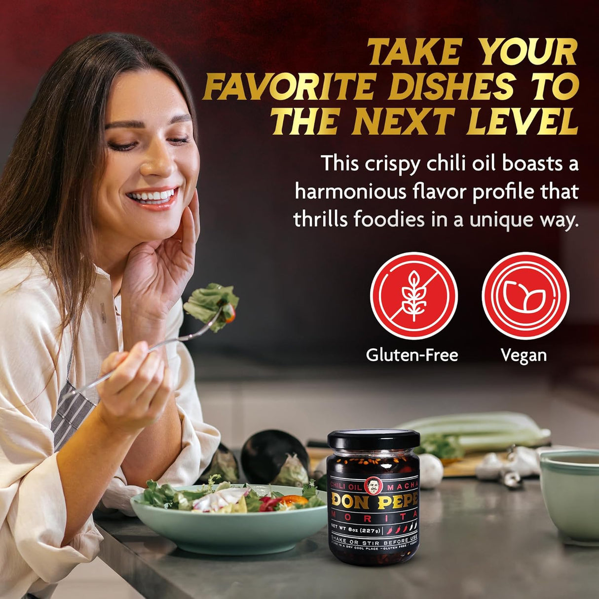 Salsa Macha DON PEPE, Chiles Morita, Ajo, Vegano, 227 g