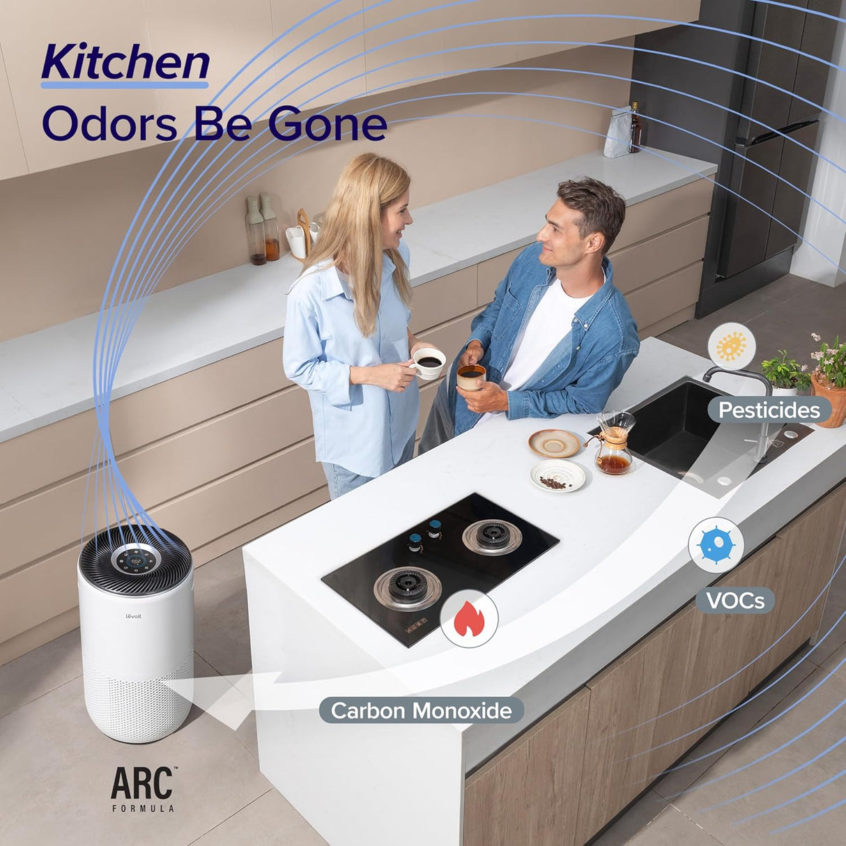 Purificadores de aire LEVOIT 3 en 1 captura alergias