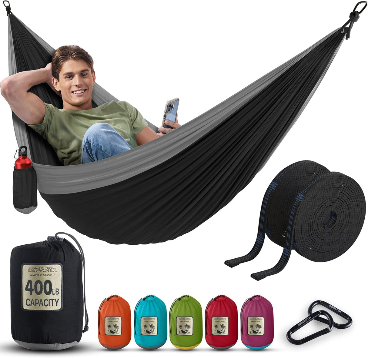 Durable Hammock 400 lb Capacity, Nylon Camping Hammock Chair