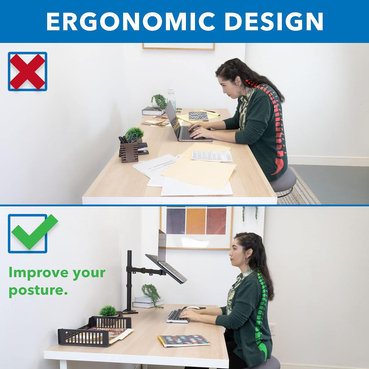 Soporte de escritorio para laptop  Brazo para portátil