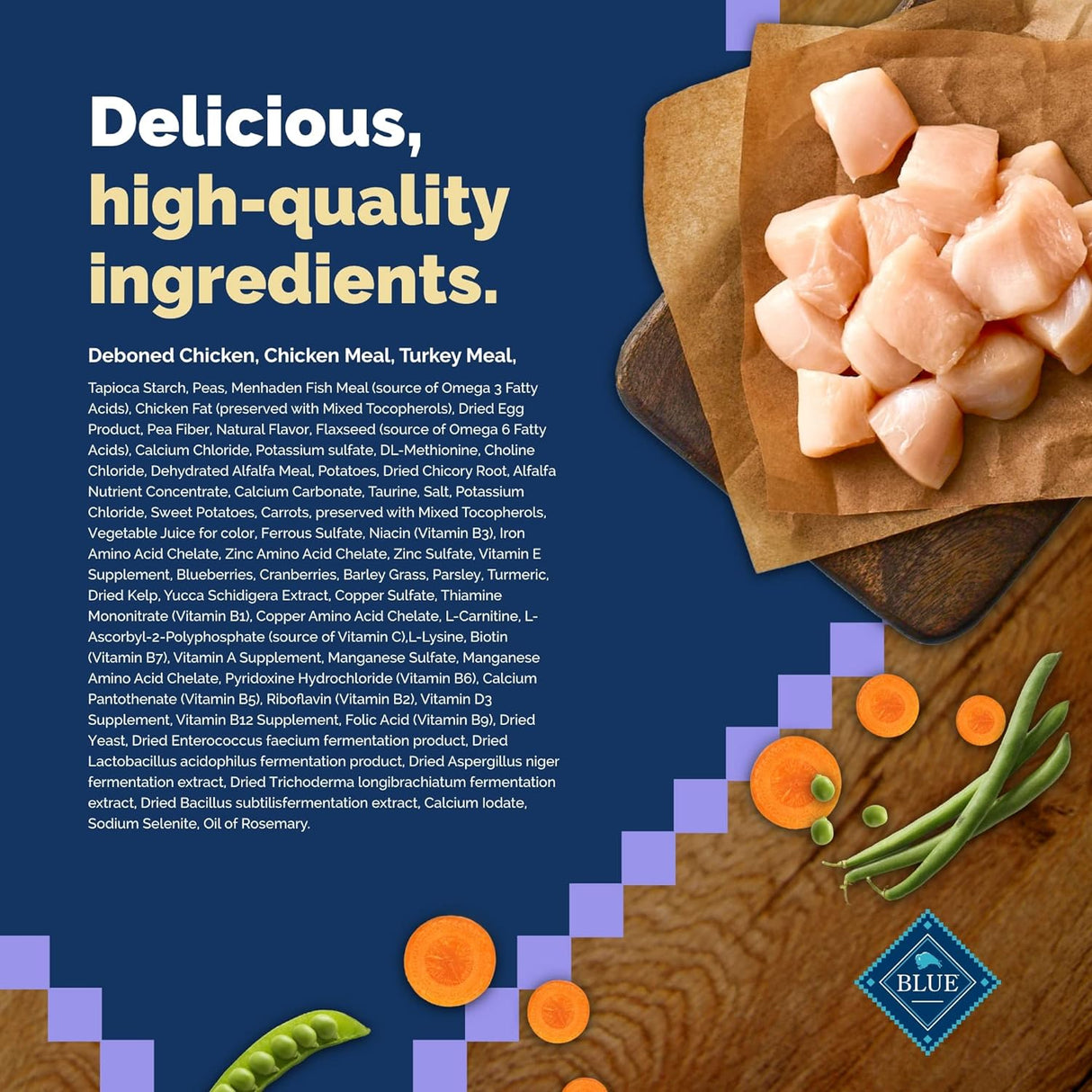 Blue Buffalo Comida para gatos, receta natural de pollo, Wilderness alta en proteínas, alimento seco para gatos adultos, bolsa de 12 libras