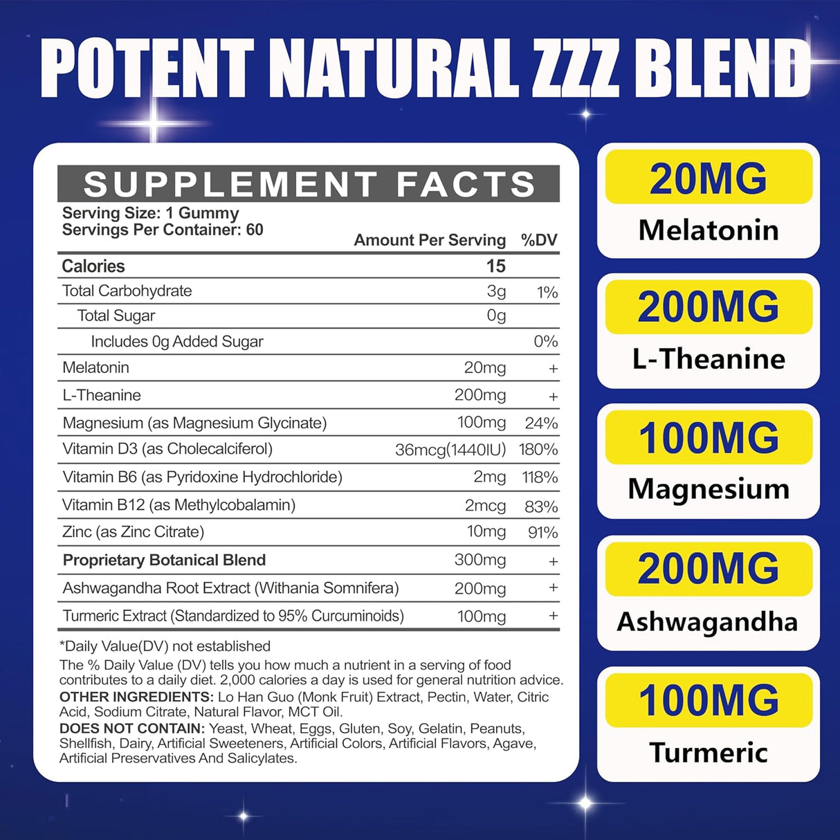 Gomitas de Melatonina 20mg Sin Azúcar - Extra Fuerte