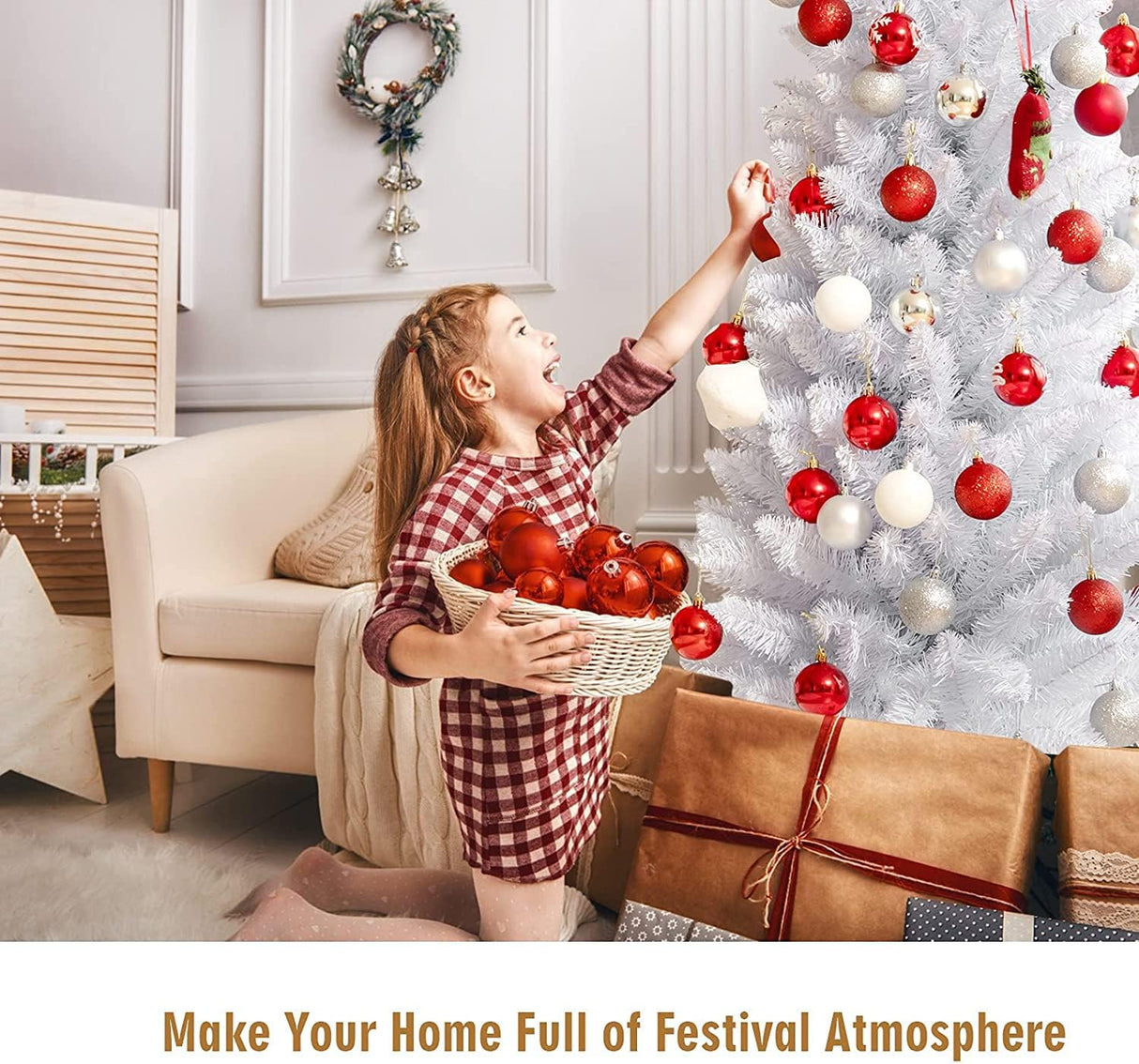 Árbol de Navidad CHEFJOY 7FT, 436 ramas, diseño con bisagras