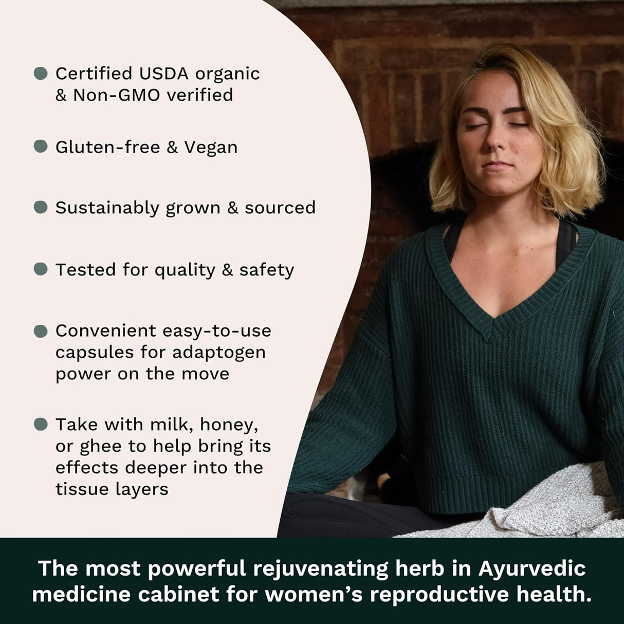 Suplemento orgánico de hierbas Shatavari Balance hormonal