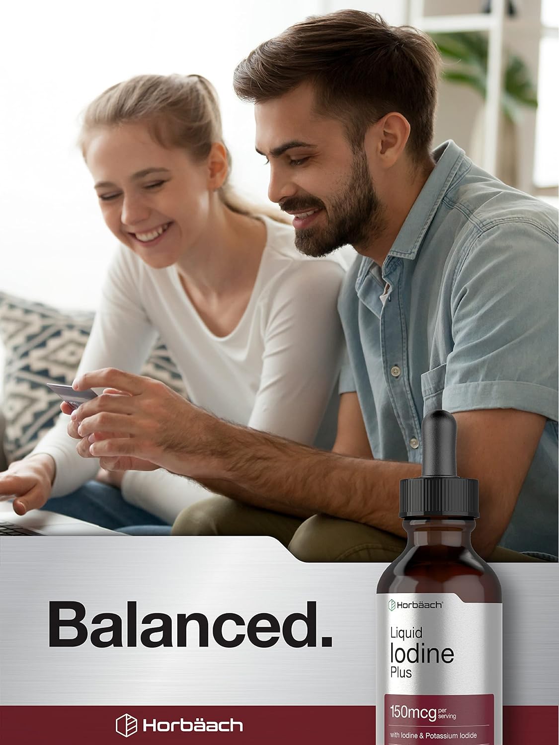 Gotas de solución de yodo líquido vegetariana sin OMG