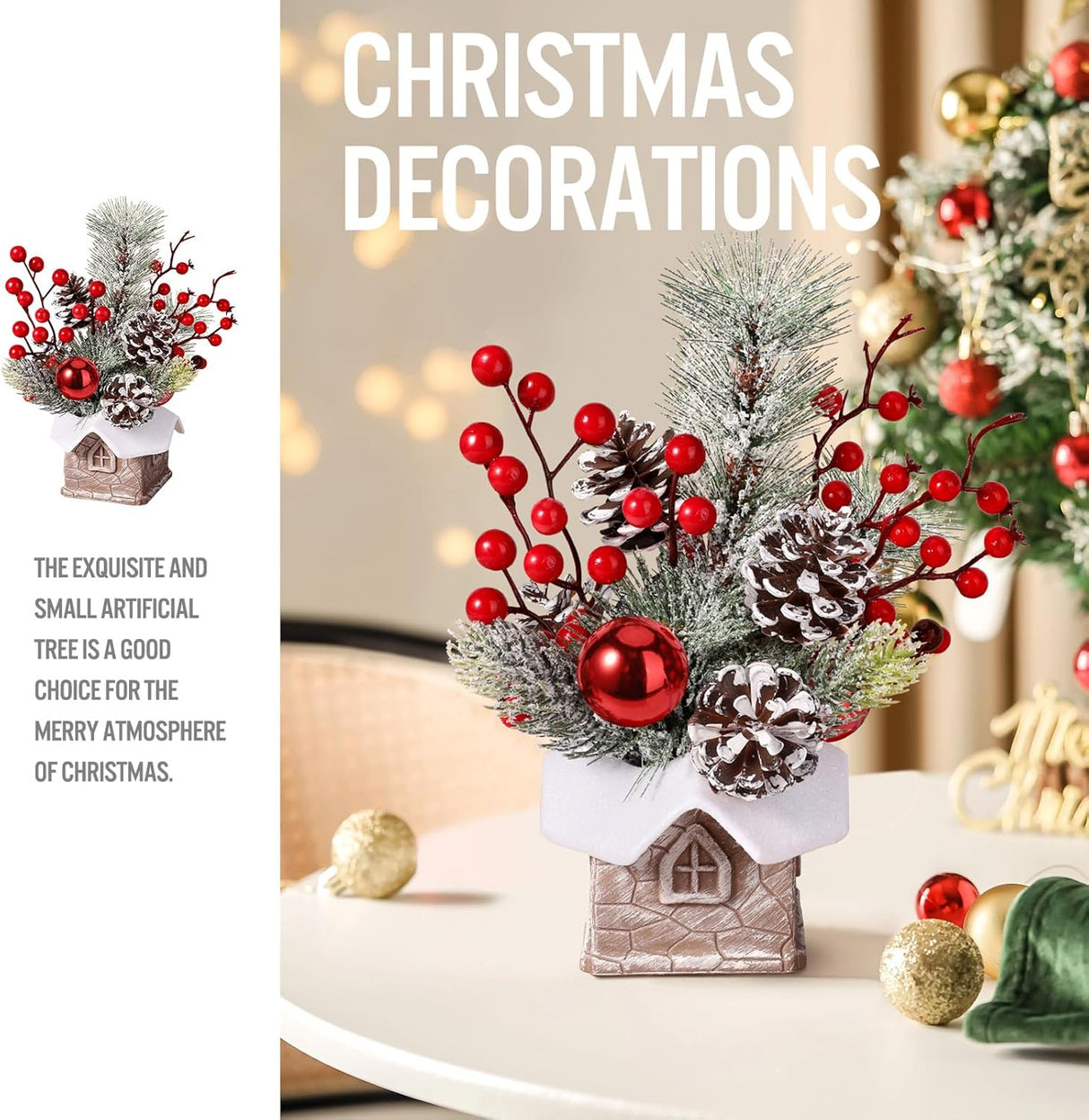 Árbol de Navidad Artificial Hatisan con Adornos y Piñas