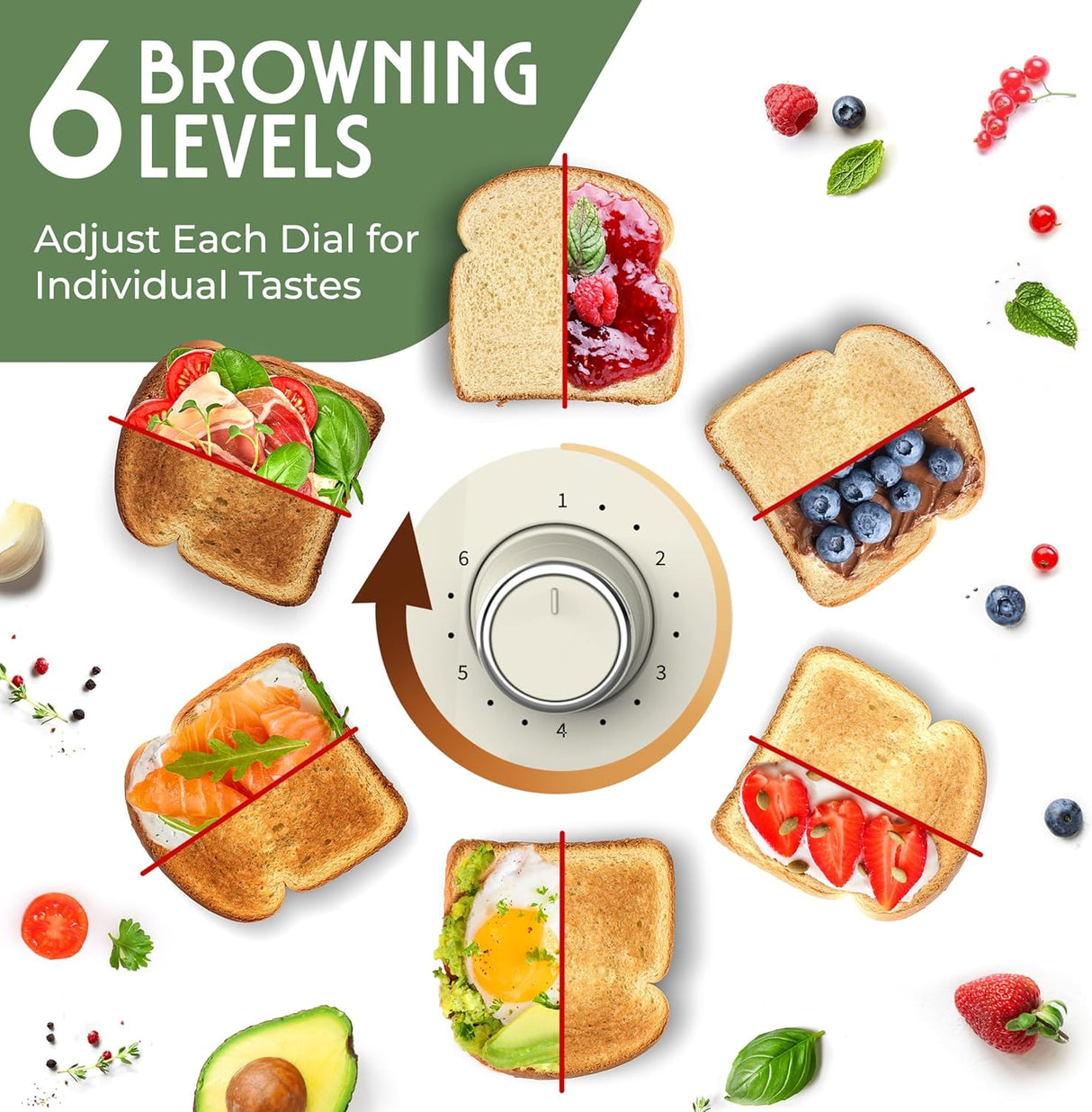 Tostadora retro de 4 ranuras,6 niveles de tostado