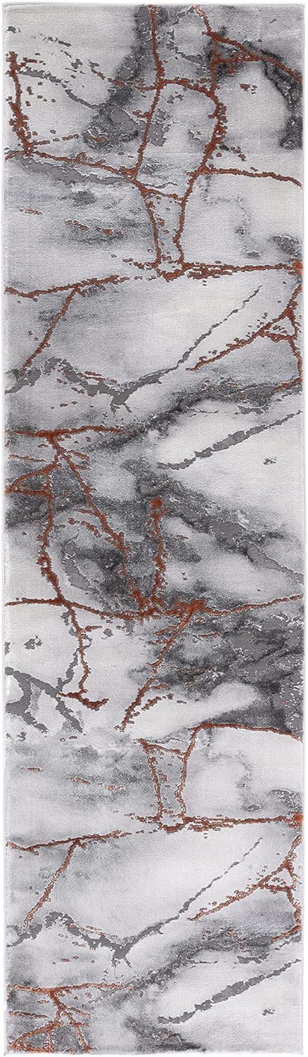 Alfombra moderna abstracta 2'3 x 8' CFT877P para entrada