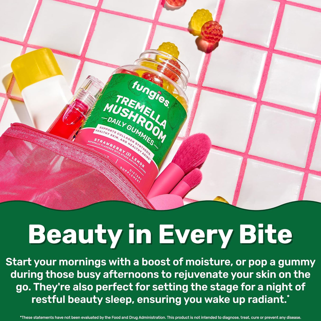 Suplemento Gomitas diarias de hongos colágeno de belleza 60u