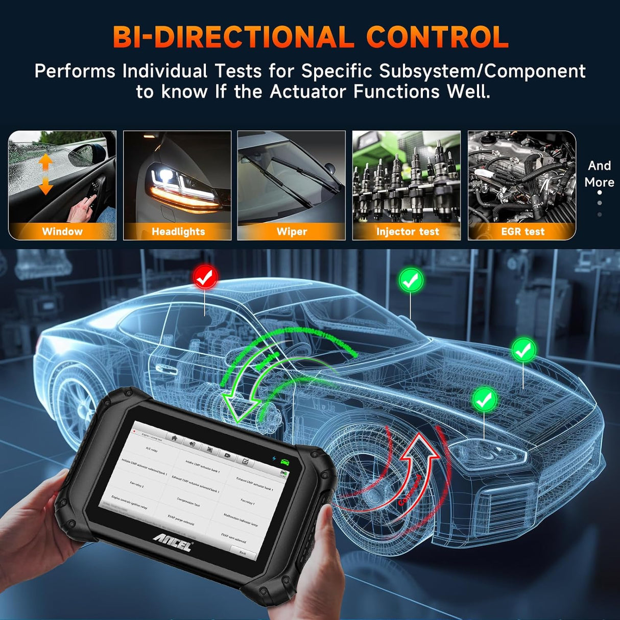 Escáner bidireccional de 7 pulgadas OBD2 AL-V5BT ANCEL