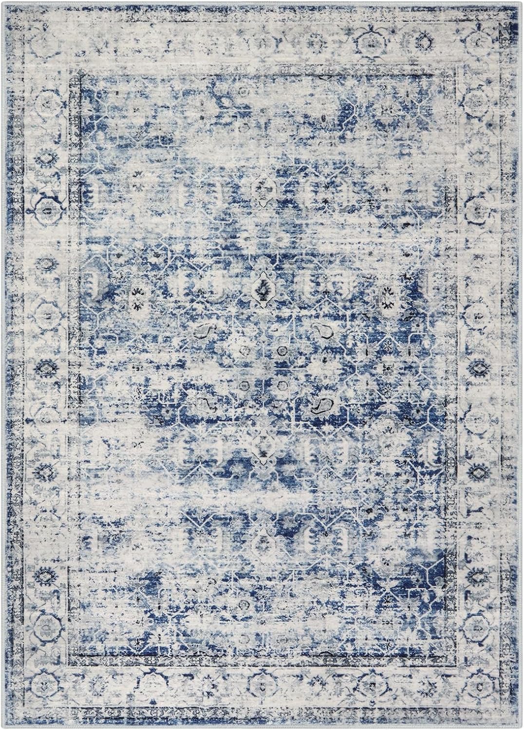 Alfombras lavables azules para dormitorio antideslizantes