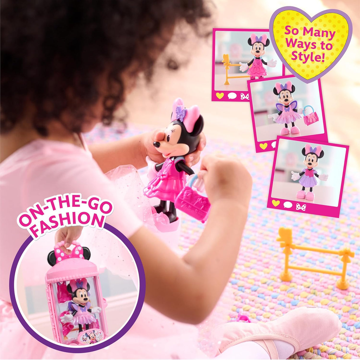 Muñeca Minnie Mouse Ballerina, Just Play, 13 accesorios, 3+ años