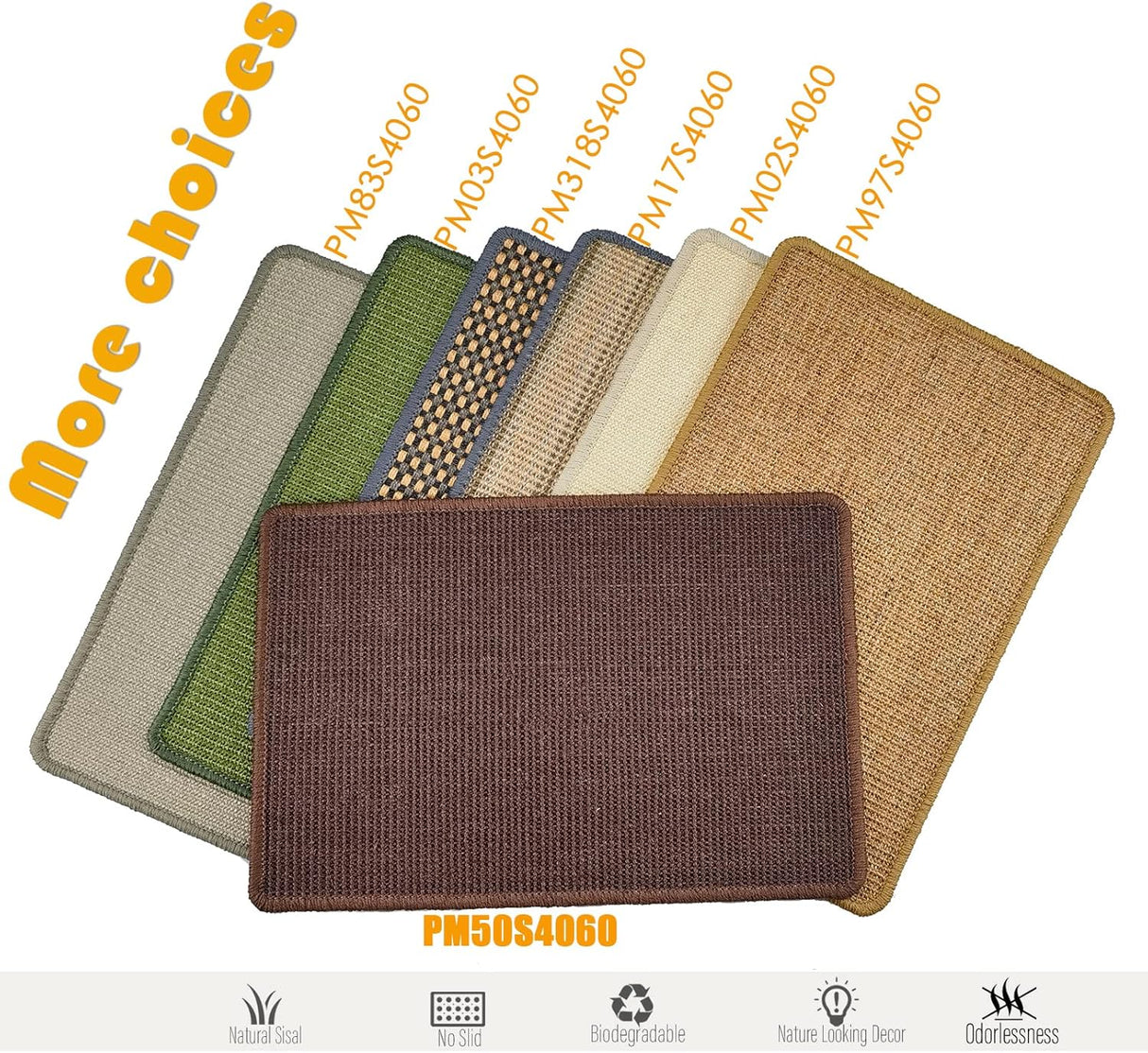 Rascador para gatos de sisal con cintas de velcro marrón