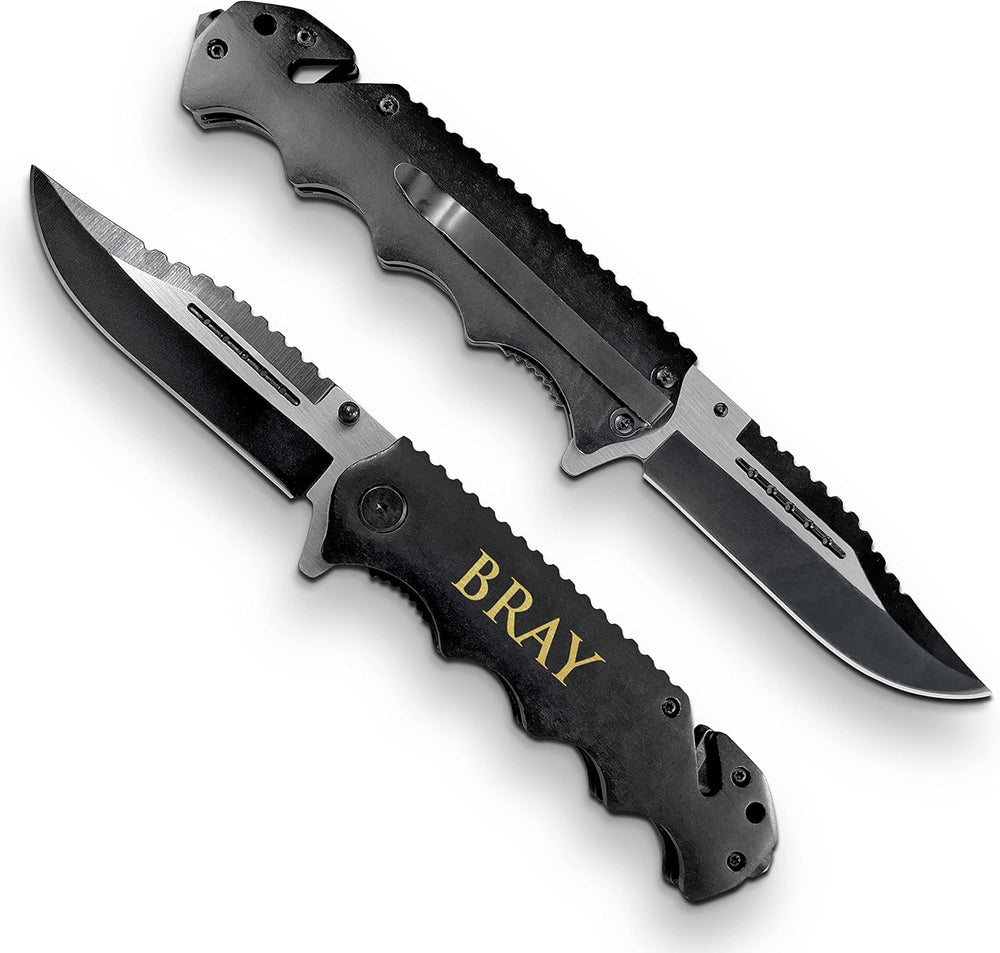 Cuchillo Premium personalizado con caja de madera, negro