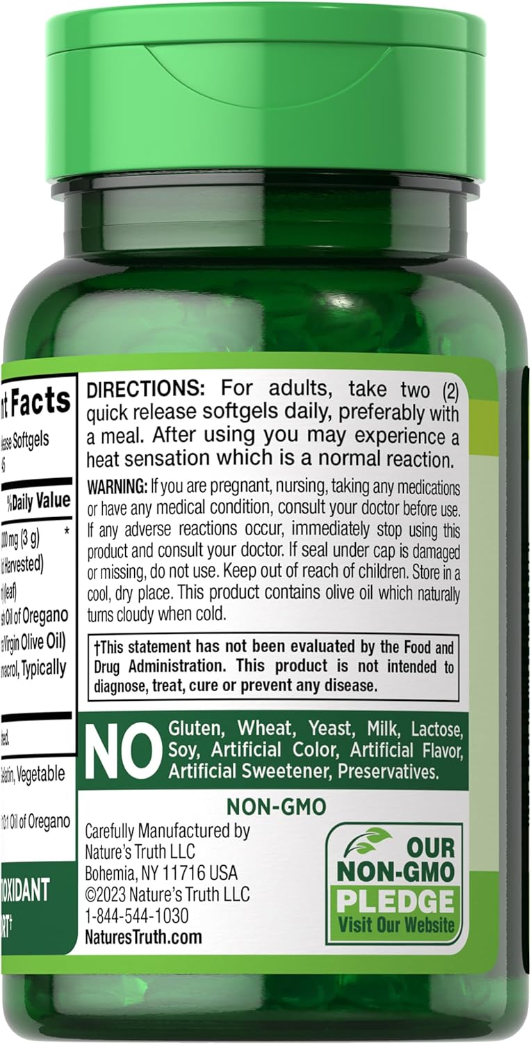 Suplemento aceite de orégano Contiene Carvacrol 3000 mg