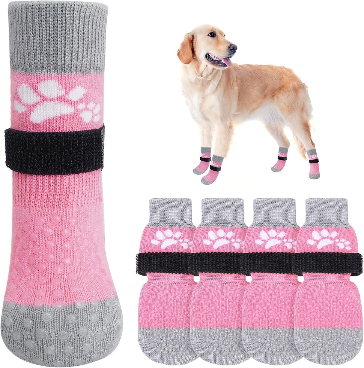 Calcetines para perros SCENEREAL, antideslizantes, talla L