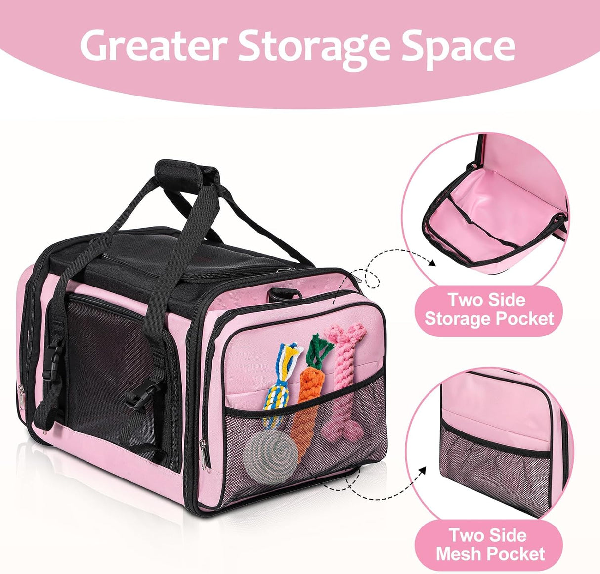 Transportador grande para 2 gatos, marca XYZ, suave y plegable