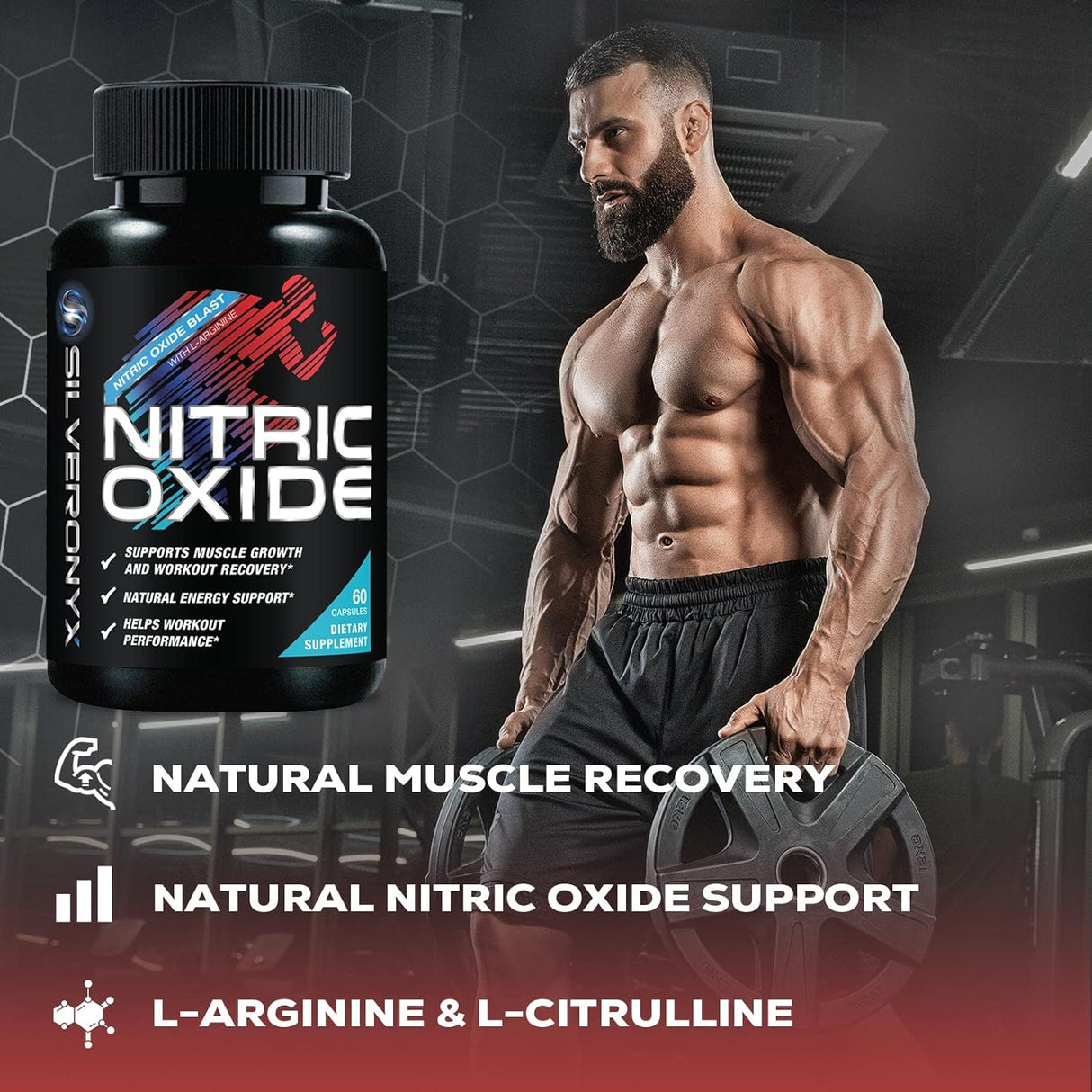 Suplemento Nitric Oxide Extra Fuerte - L Arginina 60 Cápsulas