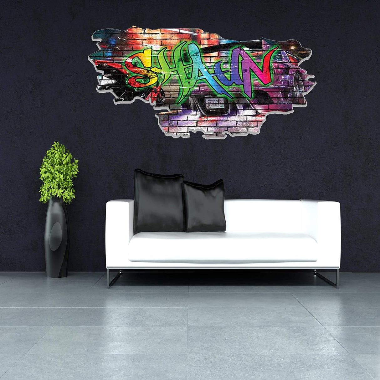 calcomanía de nombre 3D personalizado