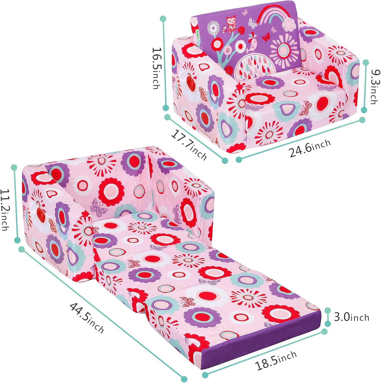 Silla tapizada y reclinable para niños y bebés MallBest