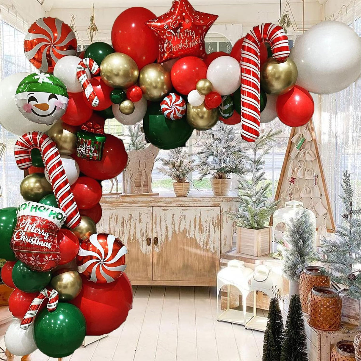 Kit de Guirnalda de Globos Navideños para Fiestas y Año Nuevo