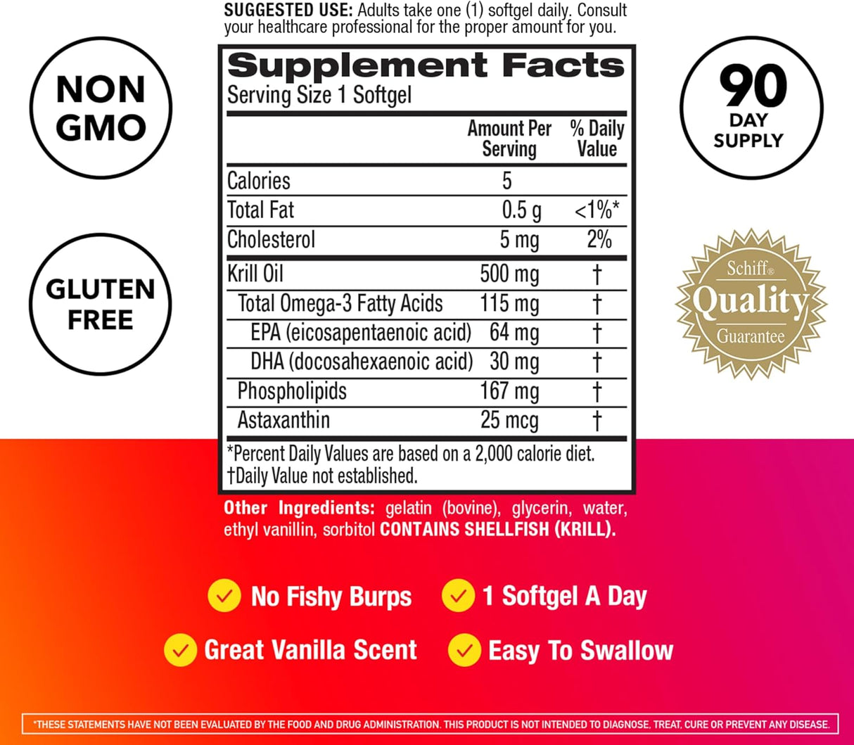 Suplemento de Aceite de Kril MegaRed 500mg, EPA & DHA, 90 cápsulas