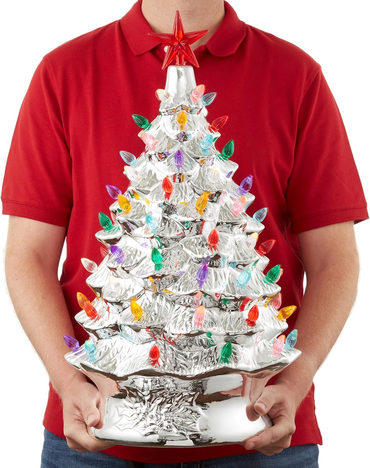 Árbol de Navidad Cerámico Casafield, 24 Pre-Lit, 148 Luces