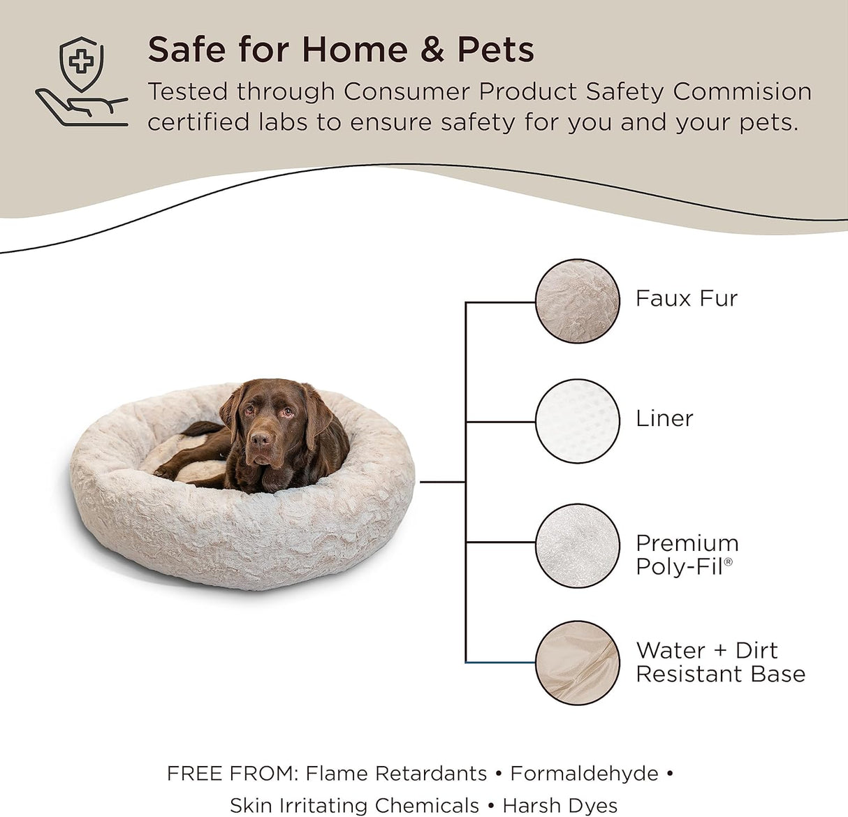 Cama Donut Calmante para Mascotas Best Friends, Grande 36