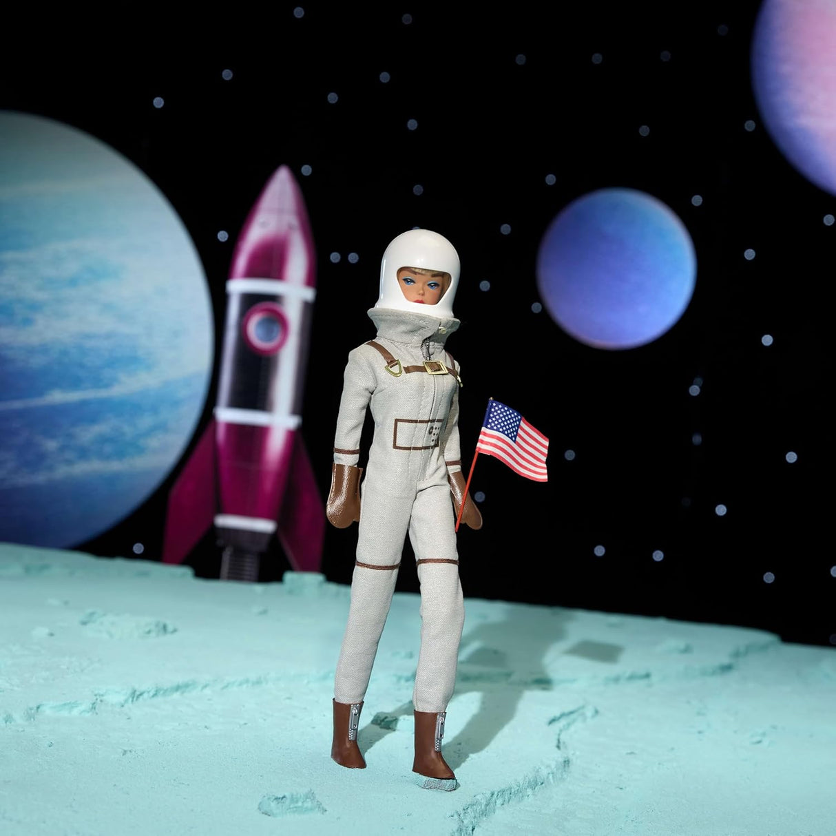 Muñeca Barbie Astronauta Coleccionista Con Traje Plateado, Accesorios, 1965
