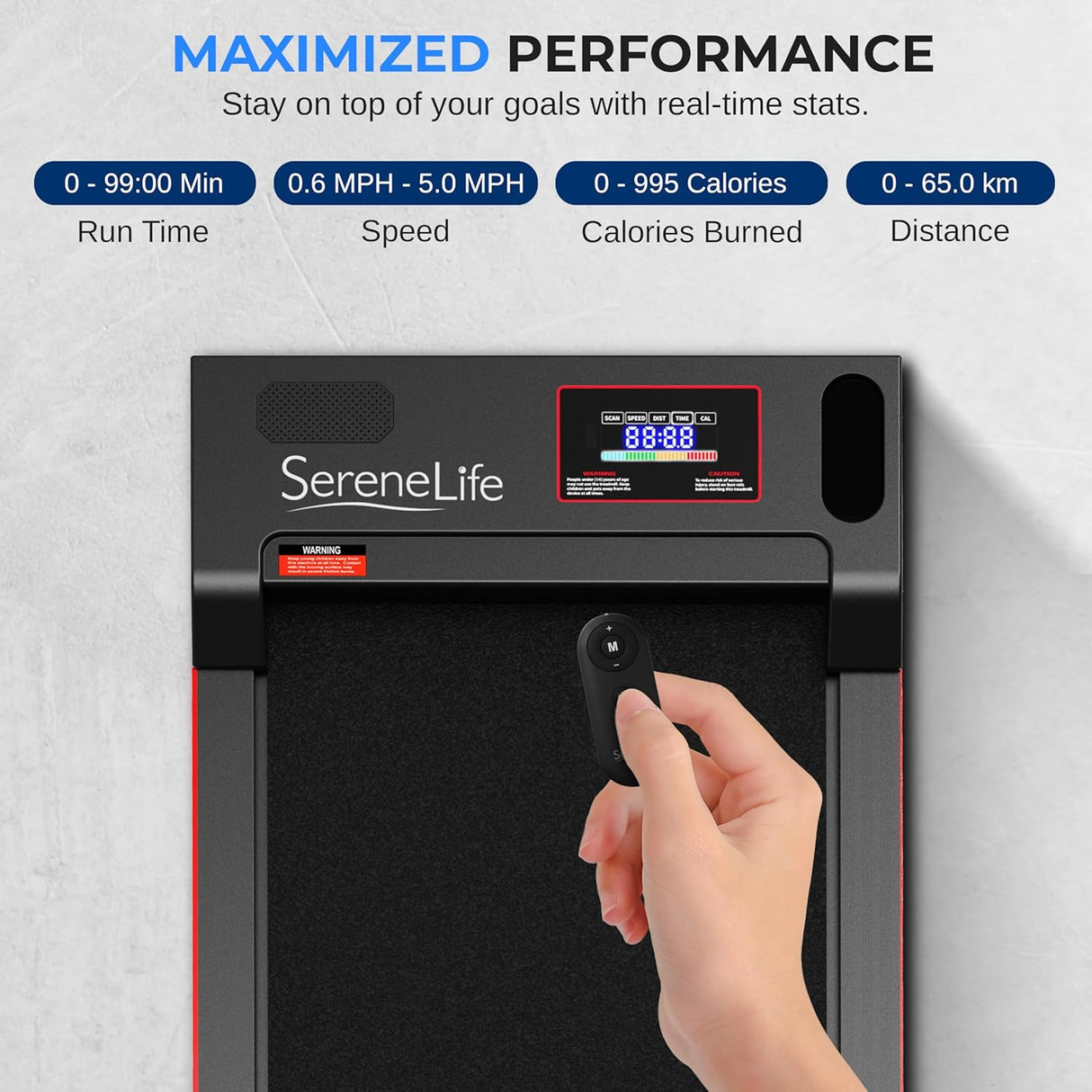 SereneLife Caminadora portátil eléctrica de baja velocidad